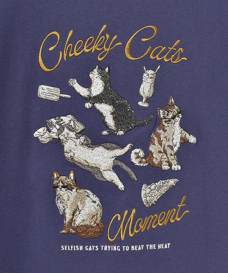 出所：ブルーブルーエ公式　ネコ刺繍Tシャツ