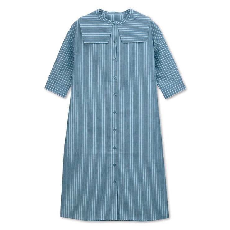 出所：しまむら　レディース　セーラー衿シャツワンピース（プチプラのあや）