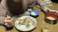 「ジッ…」家族で夕食を食べていると…テーブルを見つめる猫ちゃんの表情に思わず大爆笑