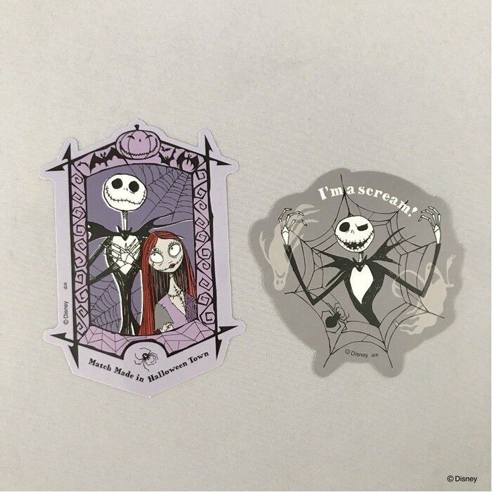 キャンドゥ公式　【数量限定】ディズニー／ダイカットステッカー2P　ナイトメアー・ビフォア・クリスマス
