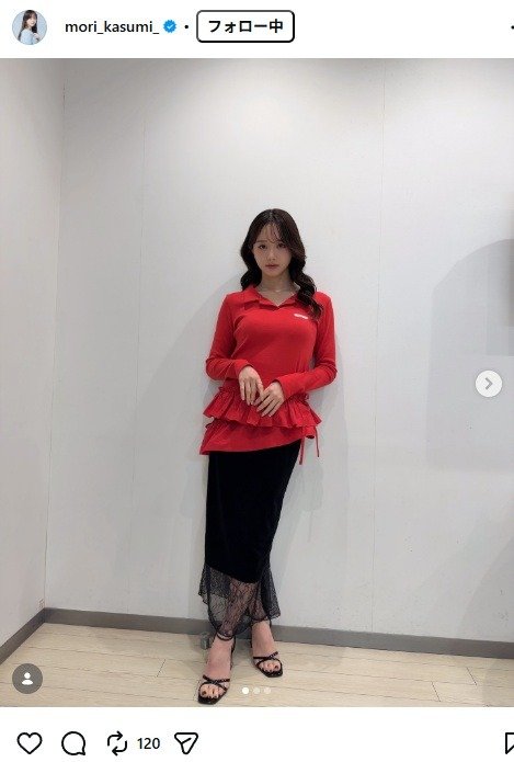 出所：森香澄のInstagram（＠mori_kasumi_） 参照日：2026年1月13日