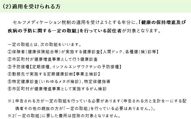 出所：国税庁「セルフメディケーション税制とは｜令和4年分 確定申告特集（本番編）」