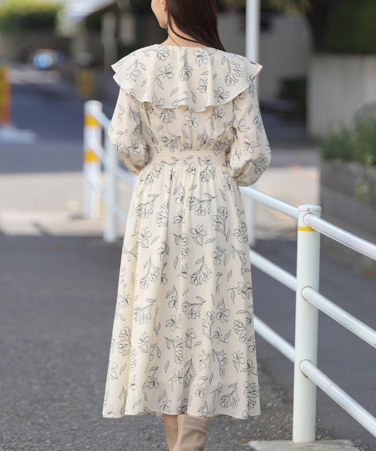 出所：ハニーズ公式通販　フリル衿ワンピース