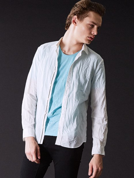 5351POUR LES HOMMES - COOLMAXストレッチパナマワッシャーシャツ ¥20,520（税込）