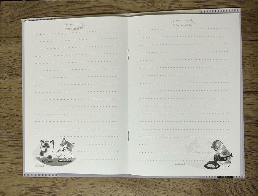 セリア、mofusand A5カバー付きノート画像