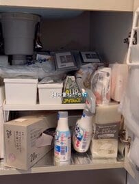 築15年賃貸の〈キッチン下〉→無印良品の収納ケースで取り出しやすいスッキリ収納に大変身！ズボラでも整う収納術