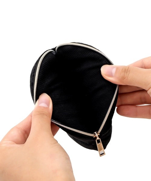 チェーン付きベロアハートポーチ