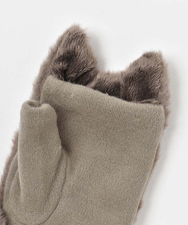 出所：ブルーブルーエ公式　指なしネコファーグローブ