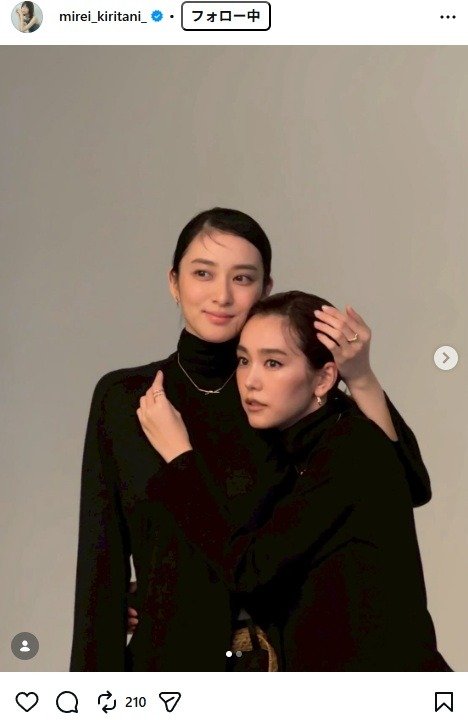 出所：桐谷美玲のInstagram（＠mirei_kiritani_） 参照日：2026年1月13日