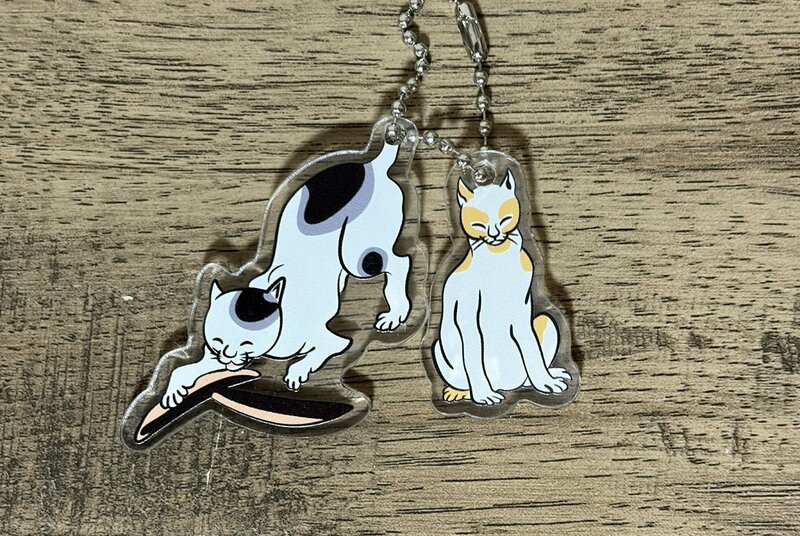 キャンドゥ、ミニキーホルダー猫柄筆者撮影写真