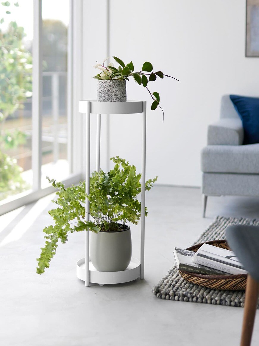 出所：【公式】山崎実業tower（タワー）　キャスター付きプランタースタンド タワー 2段