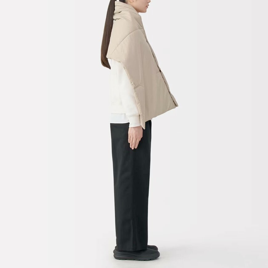 無印良品公式　吸湿発熱中わた表面撥水パッカブル　ケープ