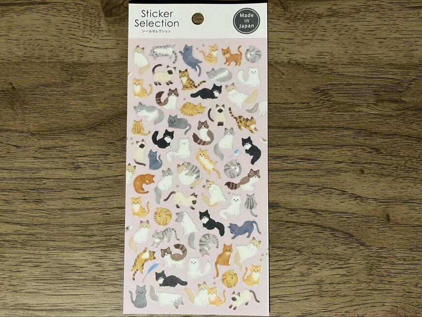 セリア、デザインシール 猫いっぱい商品画像