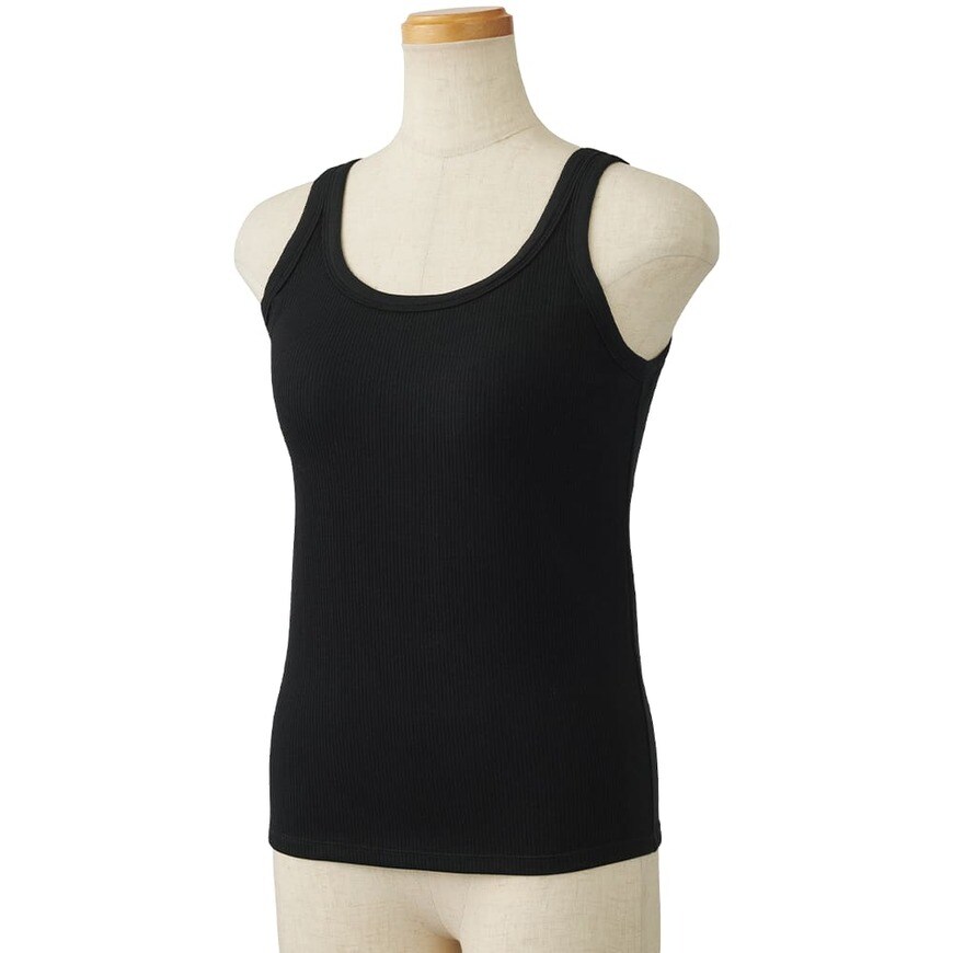 レディースシン・呼吸するインナーカップ付きタンクトップ肌さら