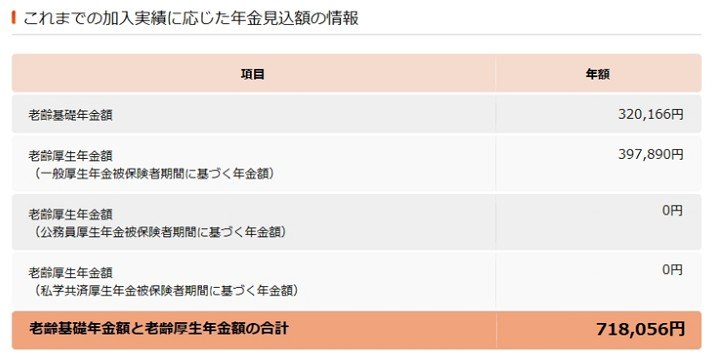 年金見込額（年額）（老齢年金受給者の方の場合は、現在受け取っている年金額（年額））