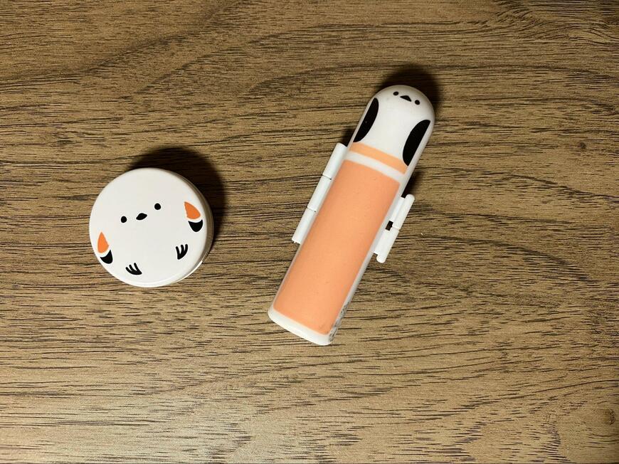 セリア、朱肉 シマエナガ柄・雪の妖精 印鑑ケース