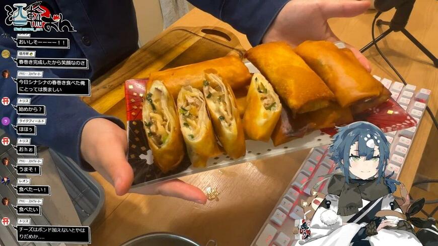 料理配信の様子