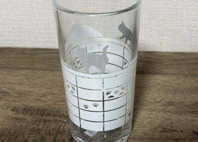 セリア、ガラスグラス ねこ商品画像