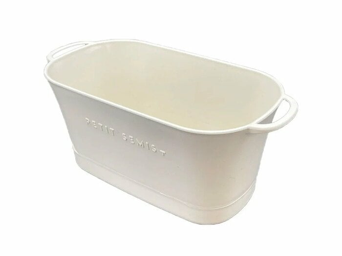 可愛らしい見た目に心惹かれる「バスケットプランター アイボリー」