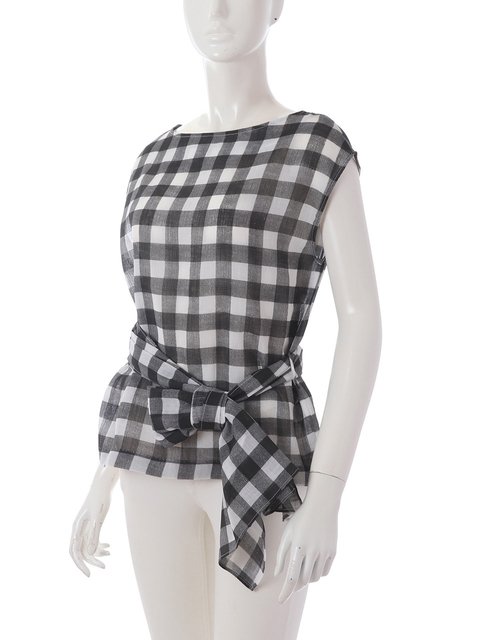 GOUT COMMUN - ギンガムリボンブラウス ¥15,120（税込）