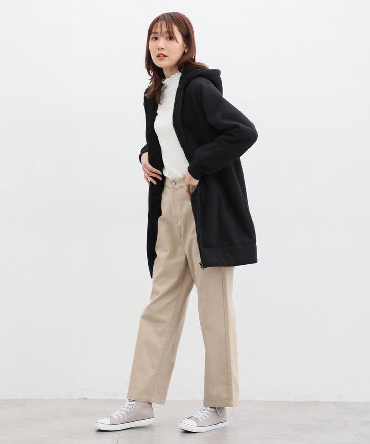 出所：ハニーズ公式通販 裏ボアロングパーカー