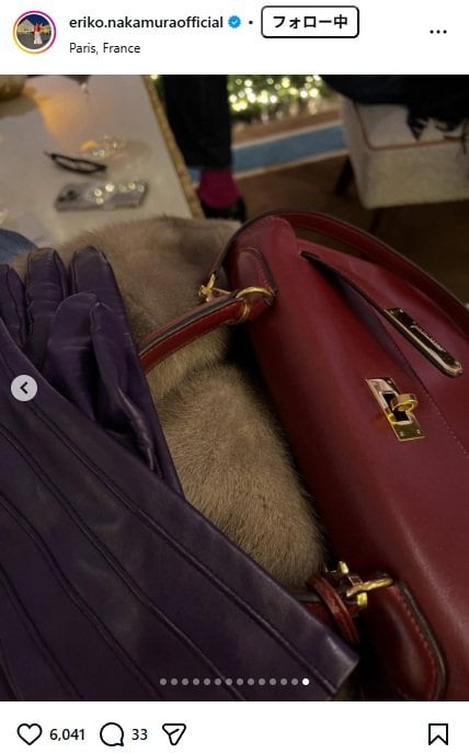 出所：中村江里子のInstagram（＠eriko.nakamuraofficial） 参照日：2025年12月9日
