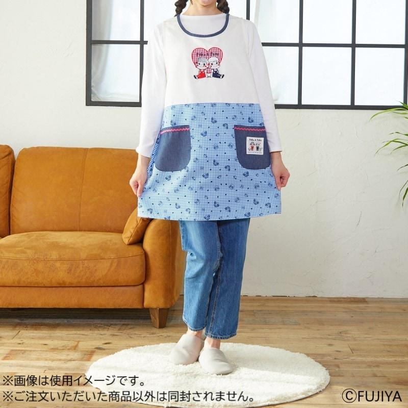 ペコ＆ポコ　ギンガムチェック柄エプロン