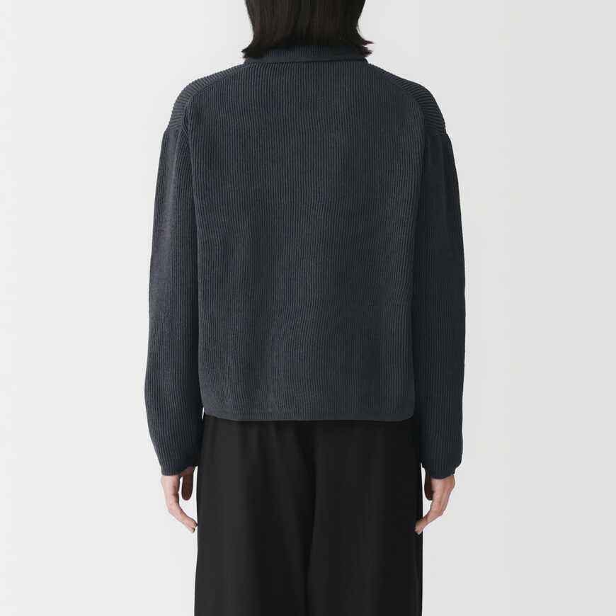 婦人　洗えるフルジップカーディガンの背面