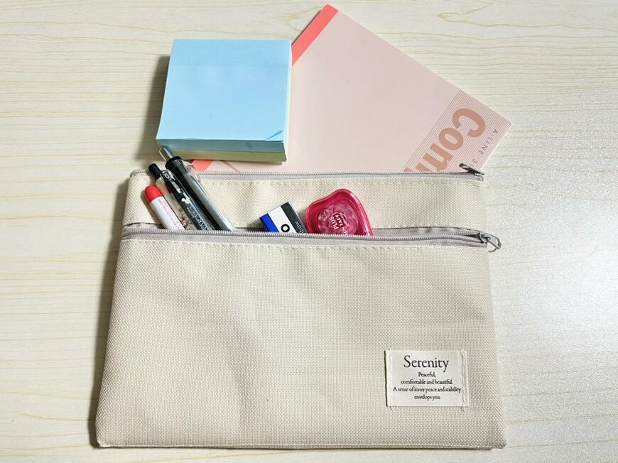 セリア「ダブルファスナーポーチ」