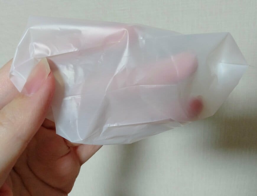 筆者撮影（セリア、ビニールバッグ S 18P ミニレジ袋 きもちベーカリー）