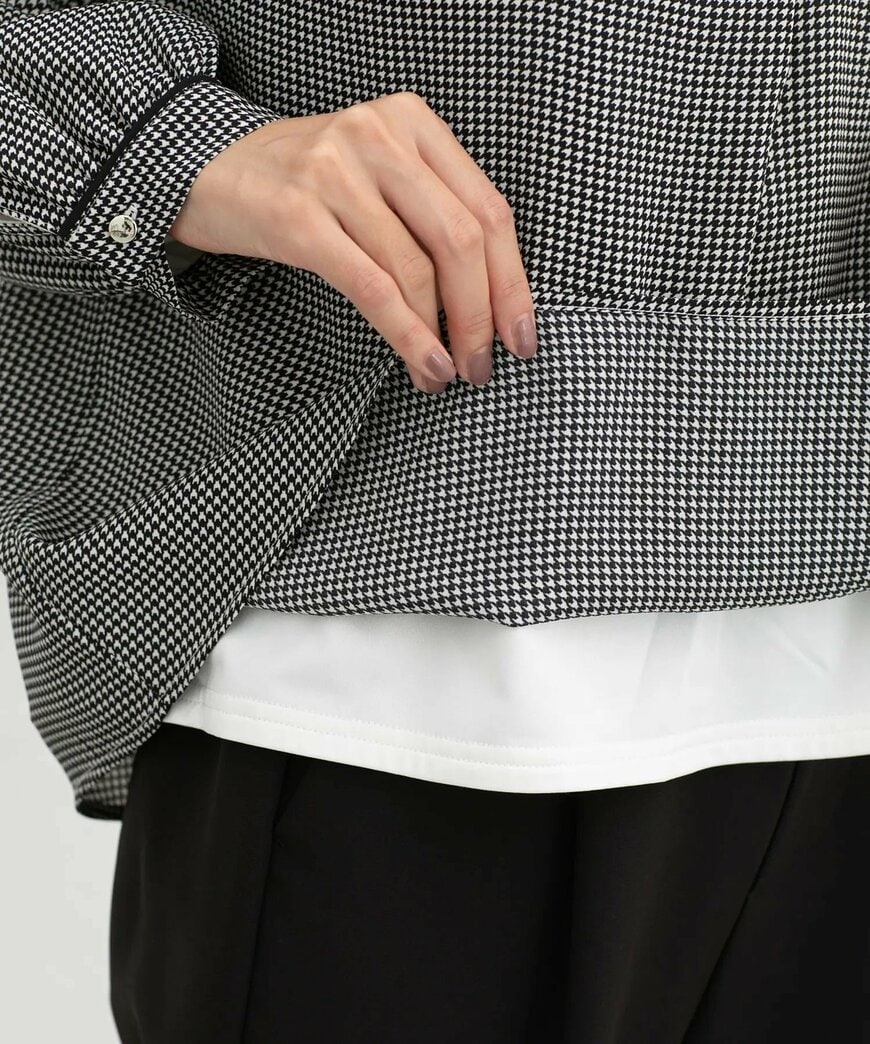 あったか裏地配色ブラウス