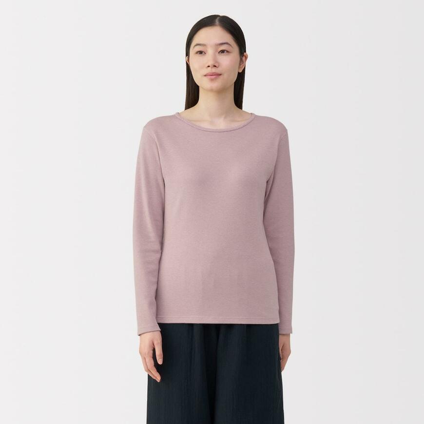 無印良品、婦人　あったか綿　ウールクルーネック長袖Ｔシャツ商品画像
