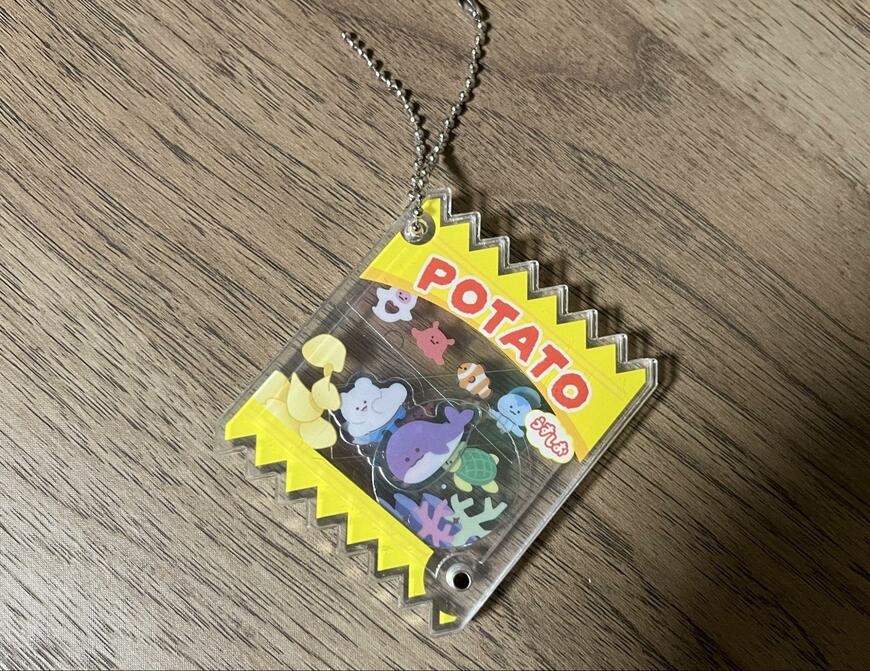 セリア、シャカシャカフレームキーホルダー お菓子風商品画像