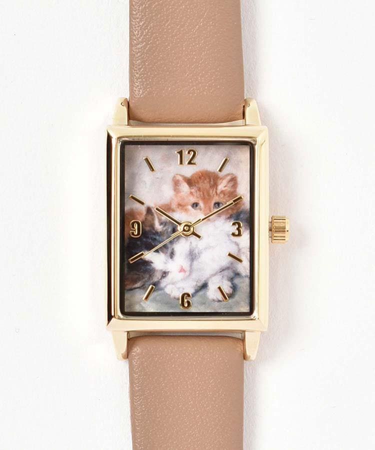 Bleu Bleuet、猫の絵画ウォッチ
