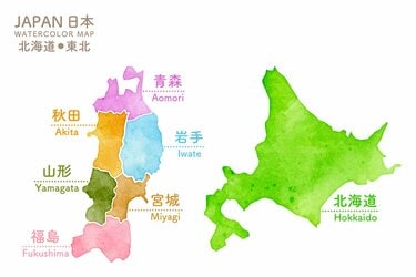 北海道 東北 関東 地方別地図 点セット 判 送料無料 北海道・東北