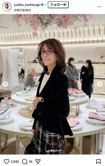 出所：柏木由紀子のInstagram（＠yukiko_kashiwagi） 参照日：2026年2月10日