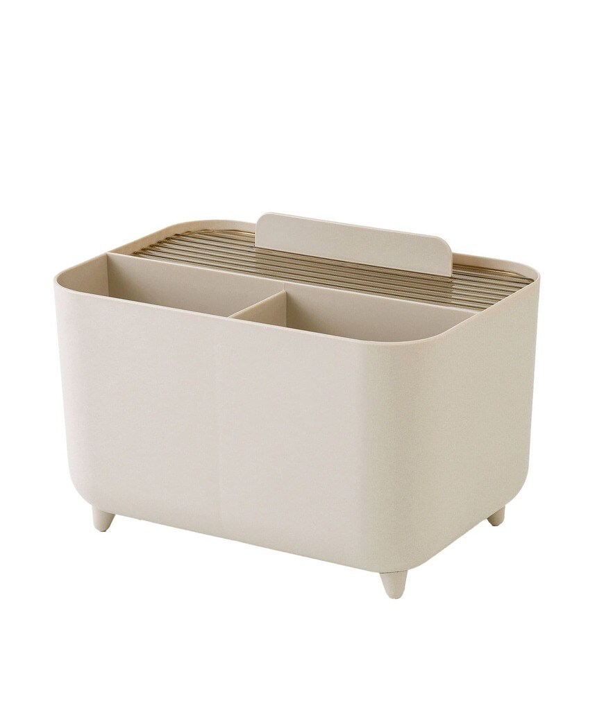 出所：3COINS公式　収納付きティッシュケースボックス