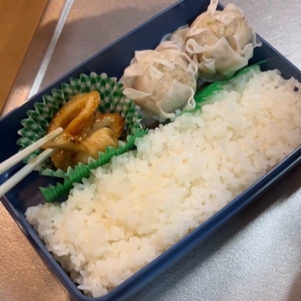 【こういうのが一番好き】焼売2段重ねで食べ応え抜群　縦半分におかずとご飯がきっちり詰まった一品が美味しそう
