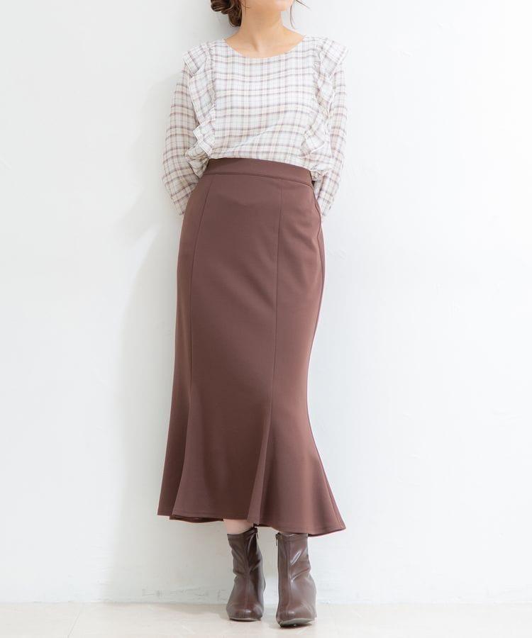 ハニーズ、フリル使いブラウス、オフ×パープル商品画像