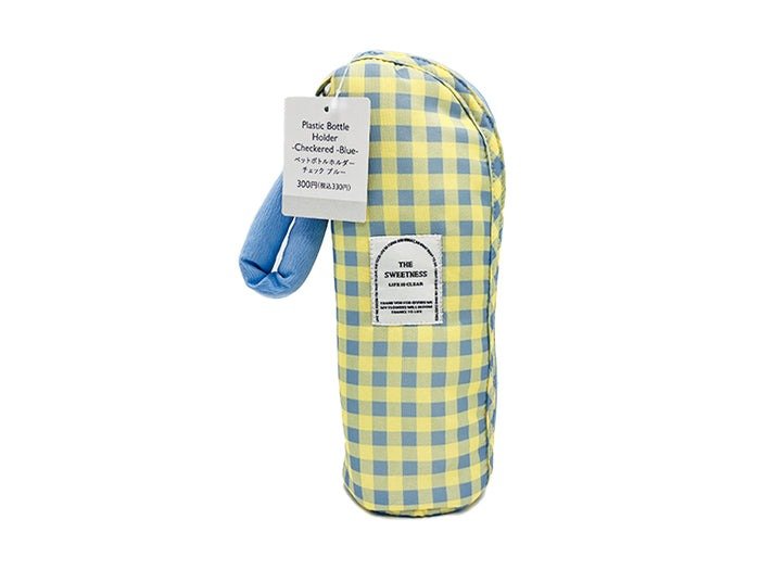 ダイソー公式 ペットボトルホルダー(チェック、BL)