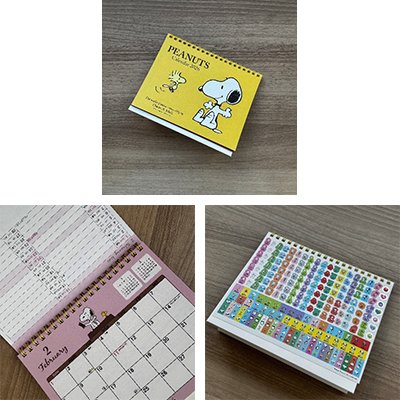 出所：ローソン公式　2026年版　スヌーピー卓上カレンダー