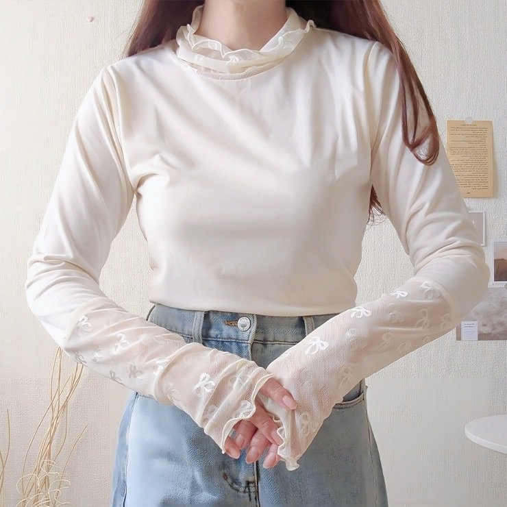 出所：しまむら公式　レディース　長袖シアーインナー（daaco）