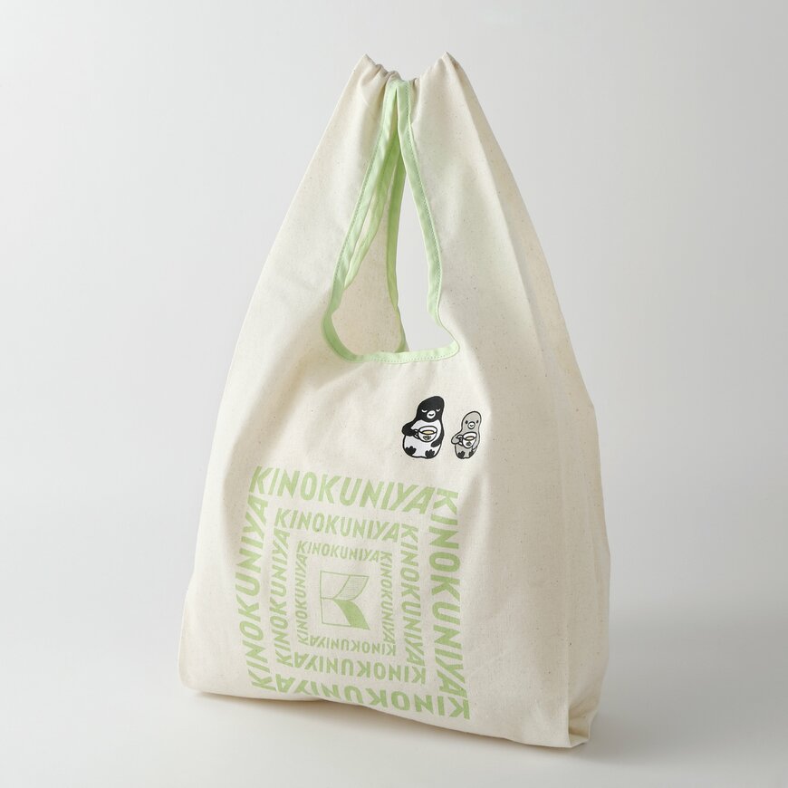 出所：紀ノ国屋公式　Suicaのペンギン　コットンバッグ　ライトグリーン