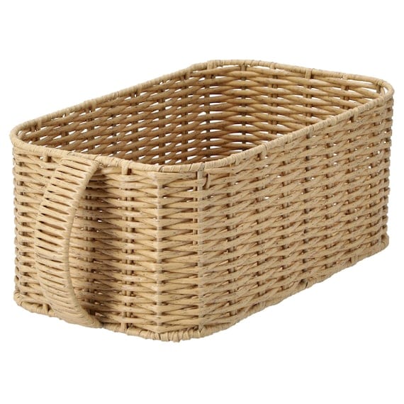 出所：ニトリ公式通販ニトリネット　ラタン風 バスケットハーフ取っ手付き（HN251102）