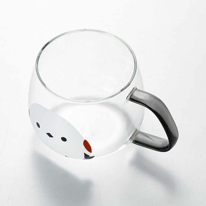 ニトリ公式　【デコホーム商品】耐熱ガラスマグ（シマエナガ DN04）の画像