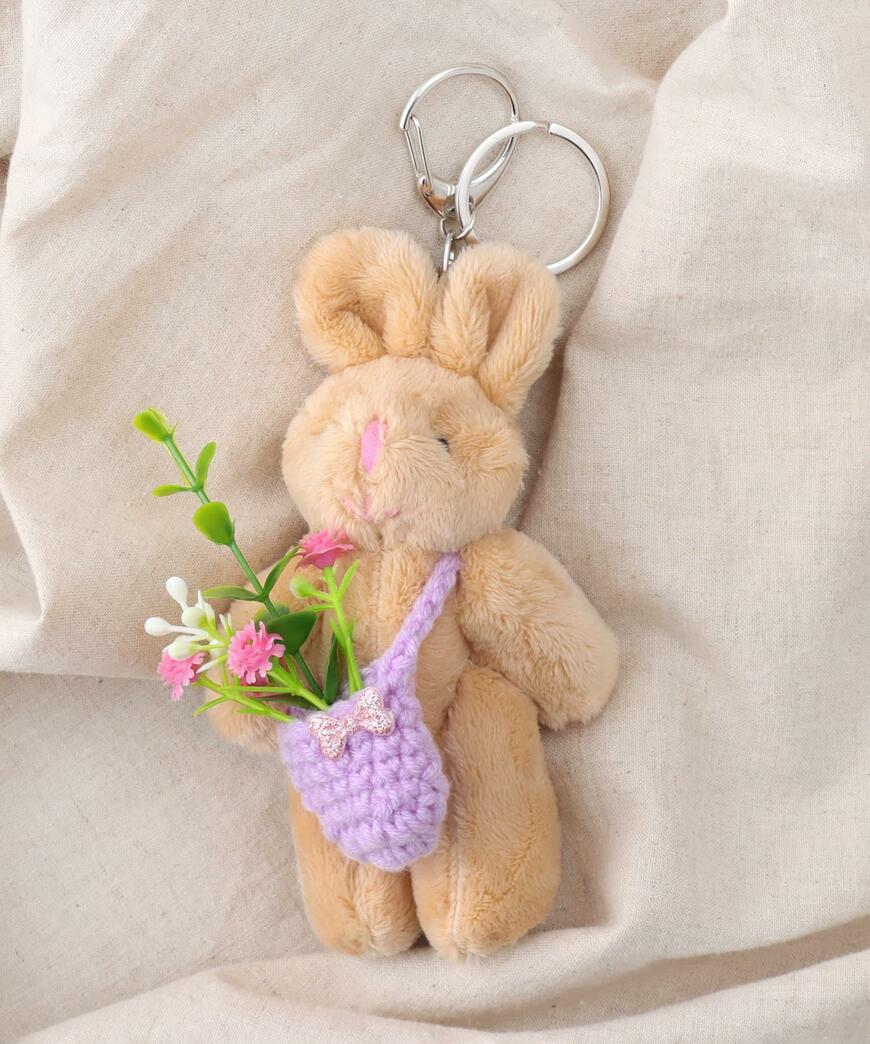 3COINS フラワーぬいぐるみキーホルダー