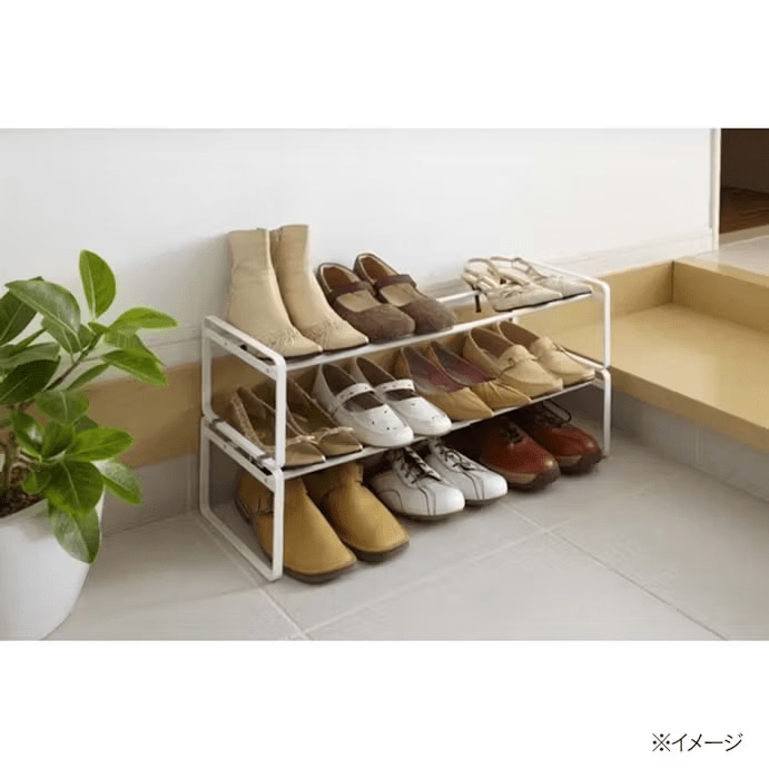 伸縮自在なシューズラックフレーム