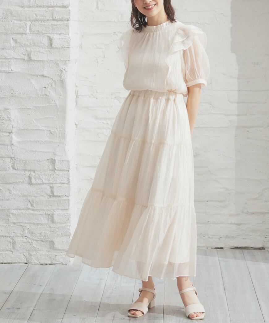 出所：ハニーズ公式通販 ティアードロングスカート