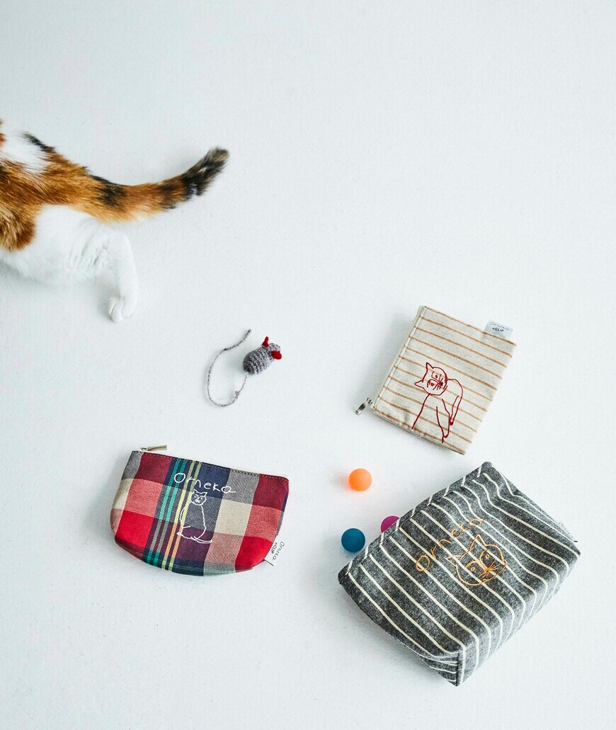 【Orneko BY CLIP】刺繍ポーチ M