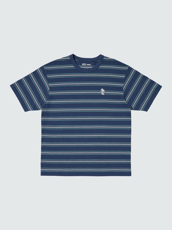 左胸にはスヌーピーの可愛らしい刺繍ワッペンが施されています